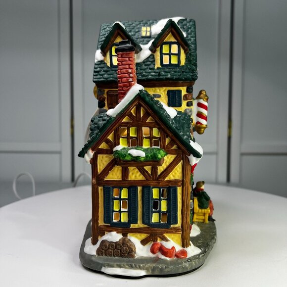 Santas Workbench Main Street Barber Christmas Village Building (Damaged) 1999 - Picture 10 of 11